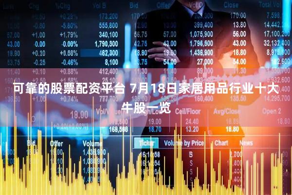 可靠的股票配资平台 7月18日家居用品行业十大牛股一览