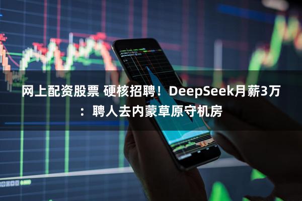 网上配资股票 硬核招聘！DeepSeek月薪3万：聘人去内蒙草原守机房